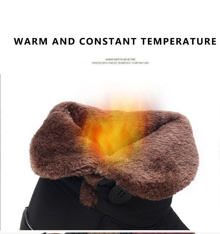 Bottes de Neige Antidérapantes Nouvelles Bottes d'Hiver Chaudes pour Femmes Chaussures Imperméables d'Hiver pour Femmes Plus Bottes en Coton Velours Doublure Chaude Confortables Antidérapantes Bottines de Randonnée en Plein Air Chaussures à Plateforme