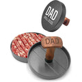 Presse à hamburger antiadhésive en aluminium pour galettes de viande BBQ – Motif « Papa, roi du grill »