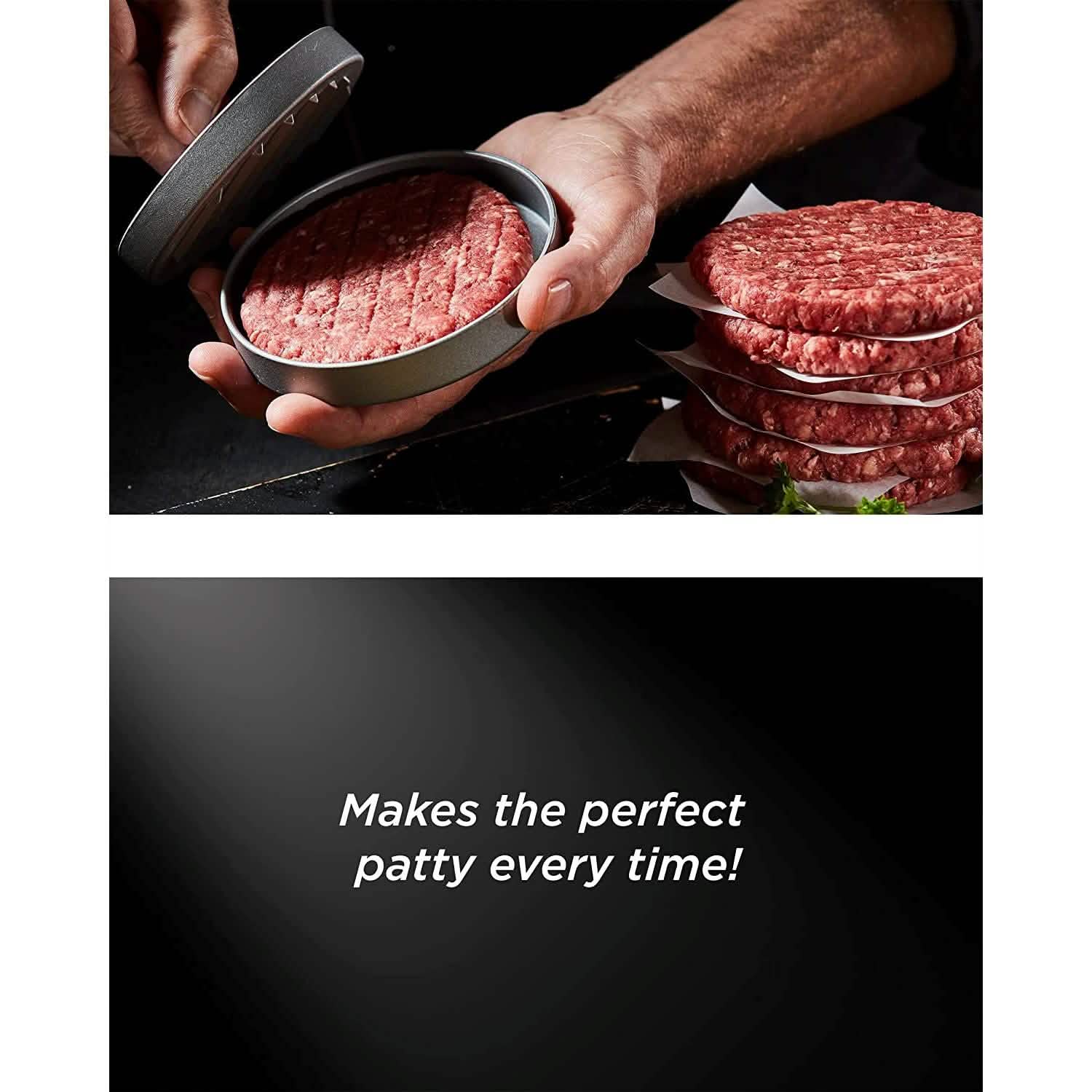 Presse à hamburger antiadhésive en aluminium pour galettes de viande BBQ – Motif « Papa, roi du grill »