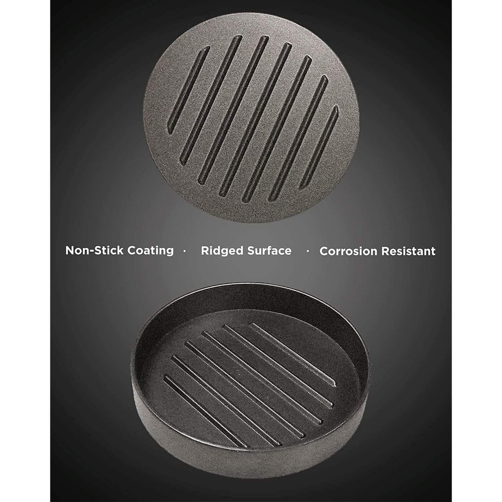 Presse à hamburger antiadhésive en aluminium pour galettes de viande BBQ – Motif « Papa, roi du grill »