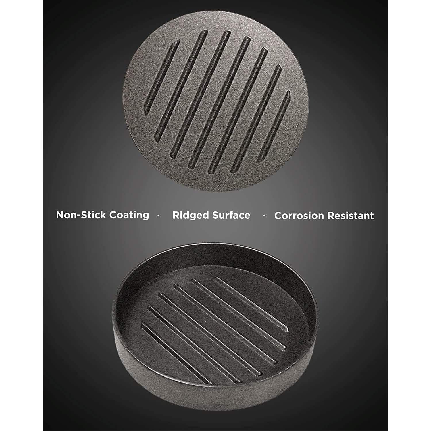 Presse à hamburger antiadhésive en aluminium pour galettes de viande BBQ – Motif « Papa, roi du grill »