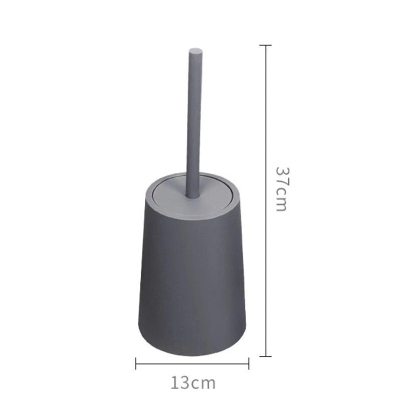 Ensemble d'accessoires de salle de bain avec brosse WC en céramique nordique, avec manche long antidérapant et brosse WC à poils flexibles, brosse de toilette à long manche en acier inoxydable pour salle de bain-Ergonomique Élégant Durable
