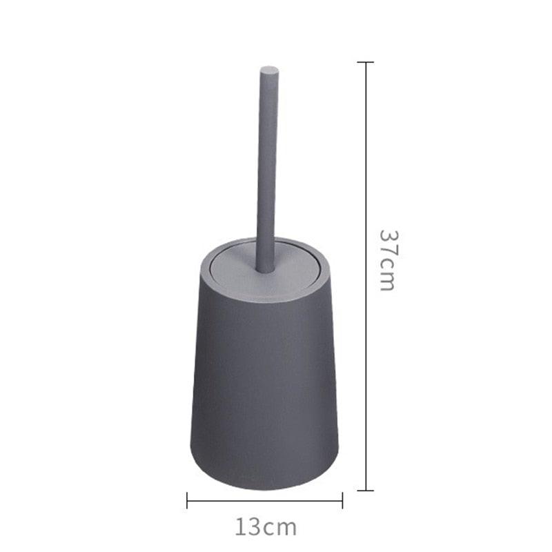 Ensemble d'accessoires de salle de bain avec brosse WC en céramique nordique, avec manche long antidérapant et brosse WC à poils flexibles, brosse de toilette à long manche en acier inoxydable pour salle de bain-Ergonomique Élégant Durable