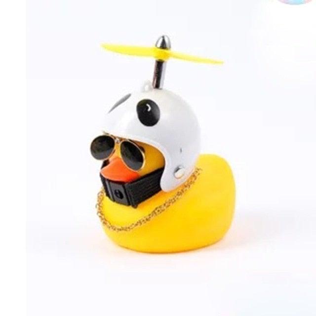 Casque Hélice Normal Canard Debout Brise-Vent Petit Canard Jaune Moto Vélo Éclairage Accessoires Vélo Caoutchouc Canard Jaune Jouet Ornements Vélo Canard Jaune Avec Casque Approprié Décorations Cool