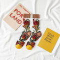 Chaussettes Nouveauté Harajuku en Soie de Cristal, Chaussettes Fantaisie Tournesols Vignes Fleurs, Chaussettes Amusantes Décontractées de Haute Qualité pour Femmes