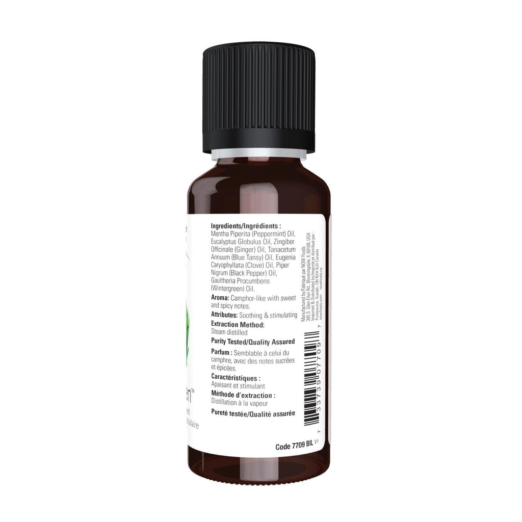 NOW Solutions Huiles essentielles, Mélange d'huiles essentielles Muscle Zen pour massage sportif, Distillé à la vapeur, 30 ml