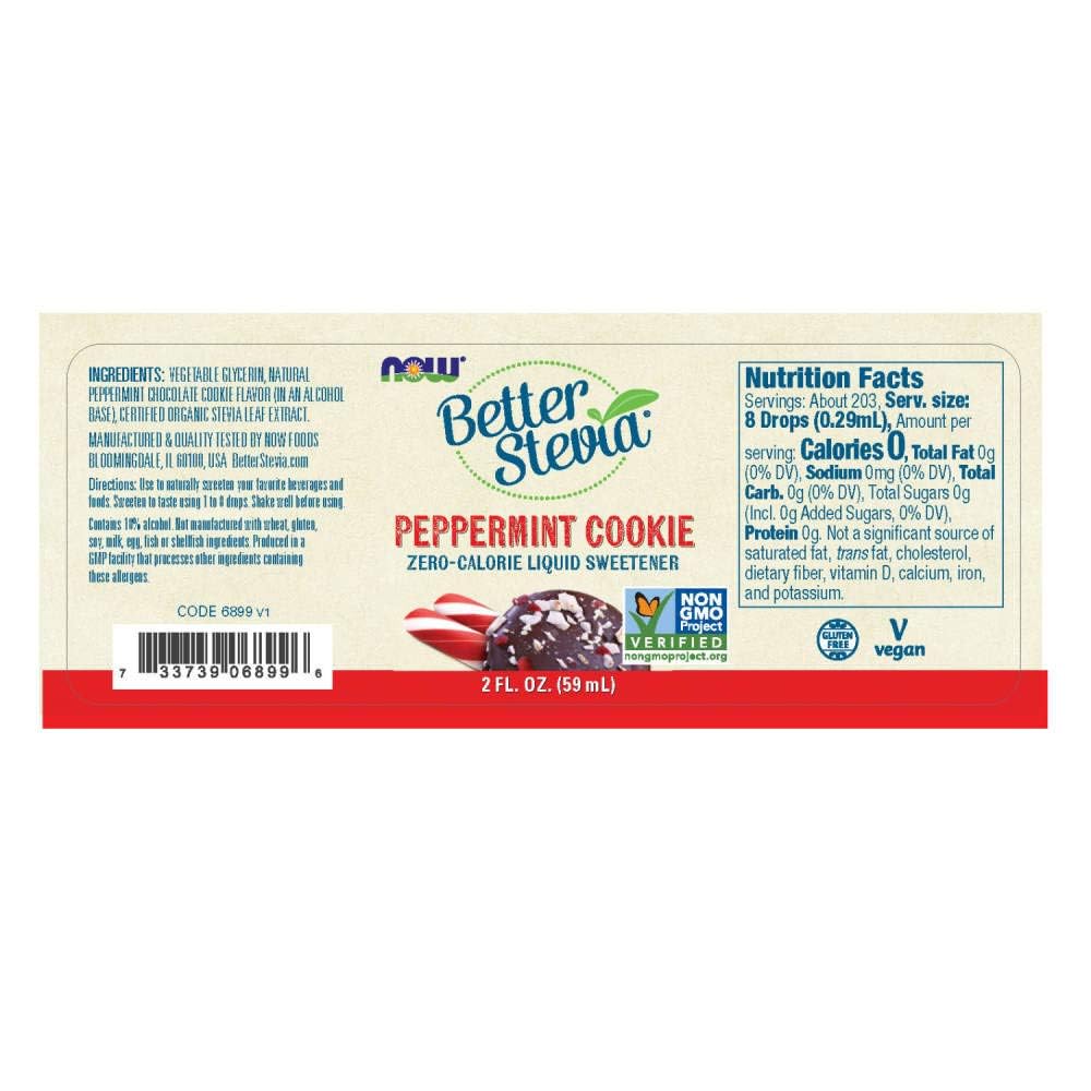 Now Foods BetterStevia Liquid Peppermint Cookie 2 Ounce - 6899