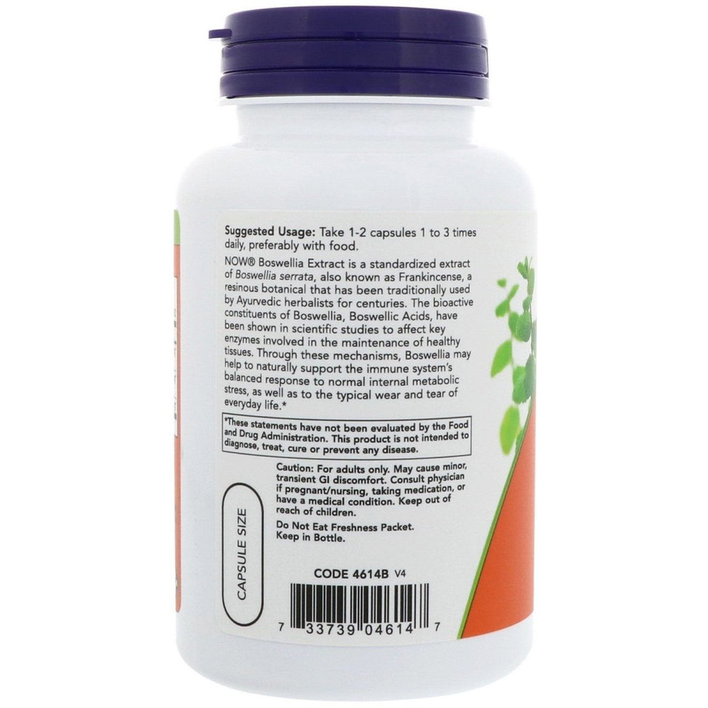 Now Foods, Extrait de Boswellia, 250 mg, 120 Gélules Végétales