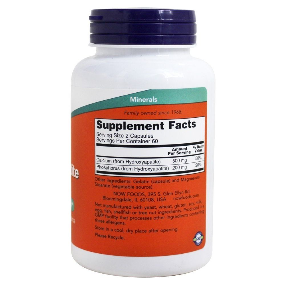 Now Foods Calcium Hydroxyapatite 120 Gélules - 1253