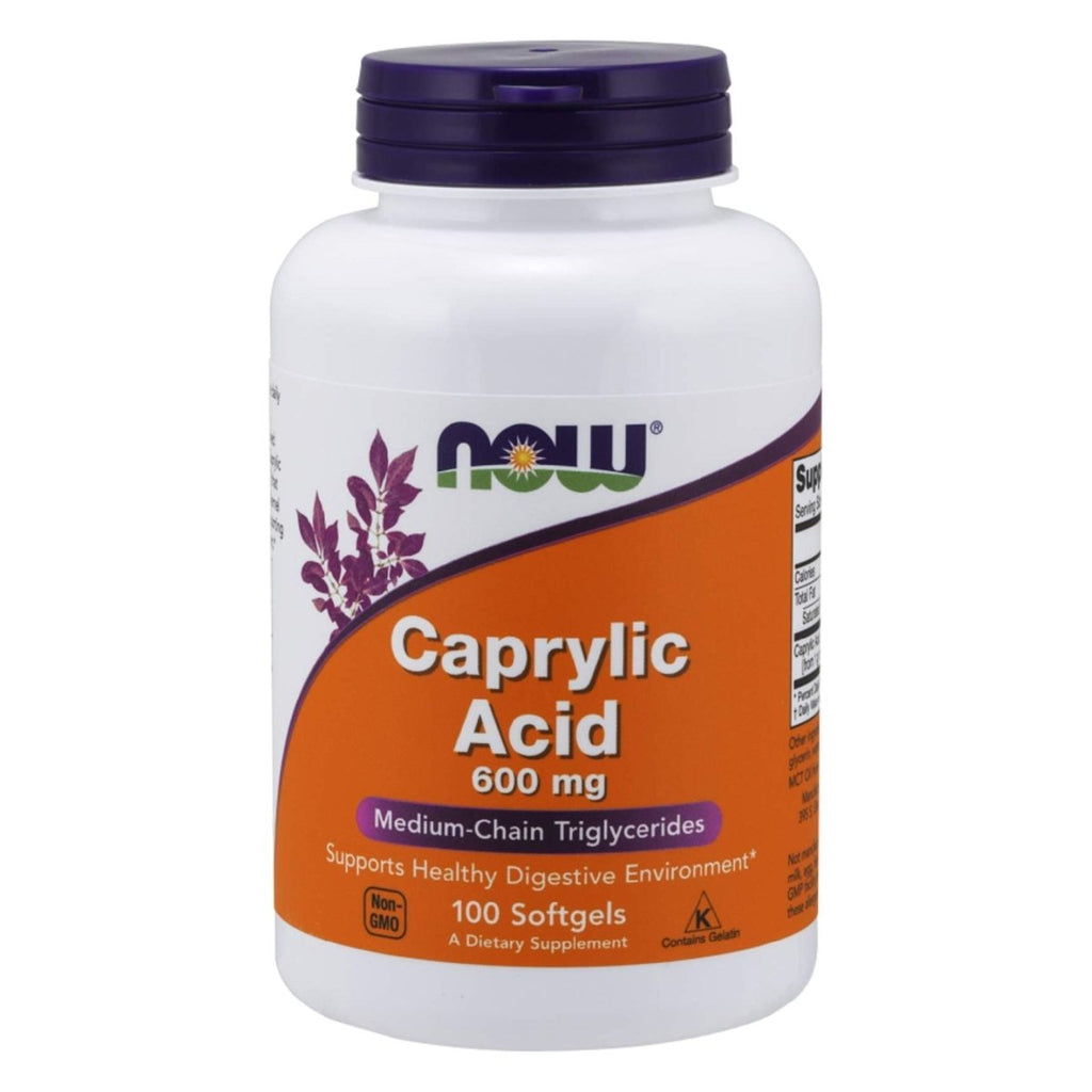 Now Foods Acide Caprylique 600 mg 100 Gélules Molles - 3347