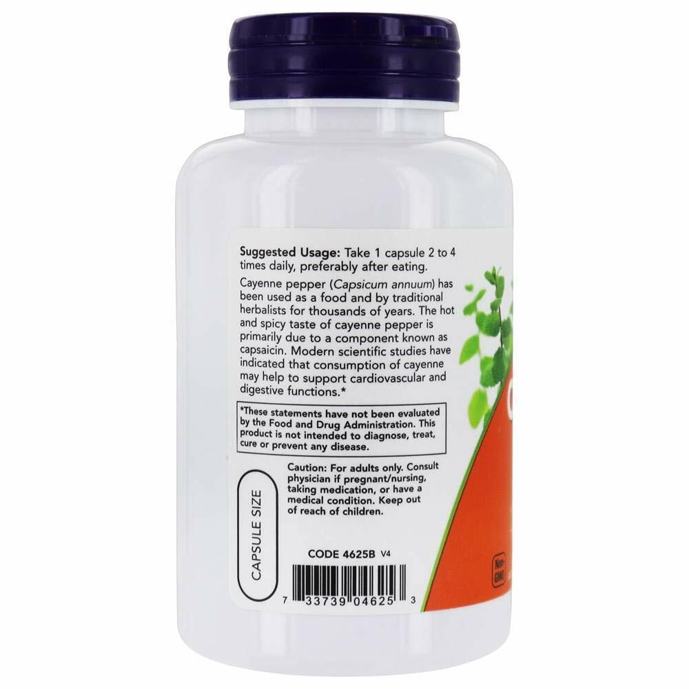 Now Foods Cayenne 500 mg 100 gélules végétales - 4625