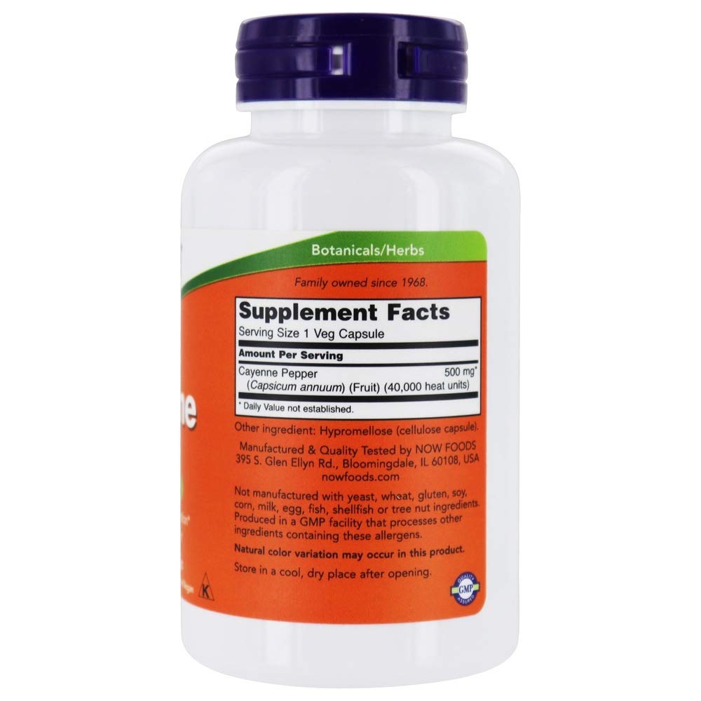 Now Foods Cayenne 500 mg 100 gélules végétales - 4625