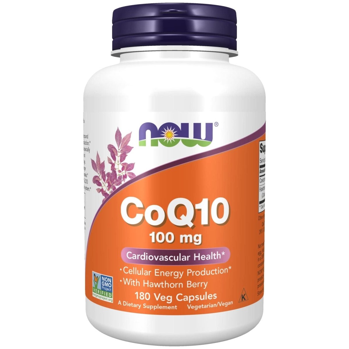 Now Foods CoQ10 100 mg avec baies d'aubépine 180 Vcaps - 3213