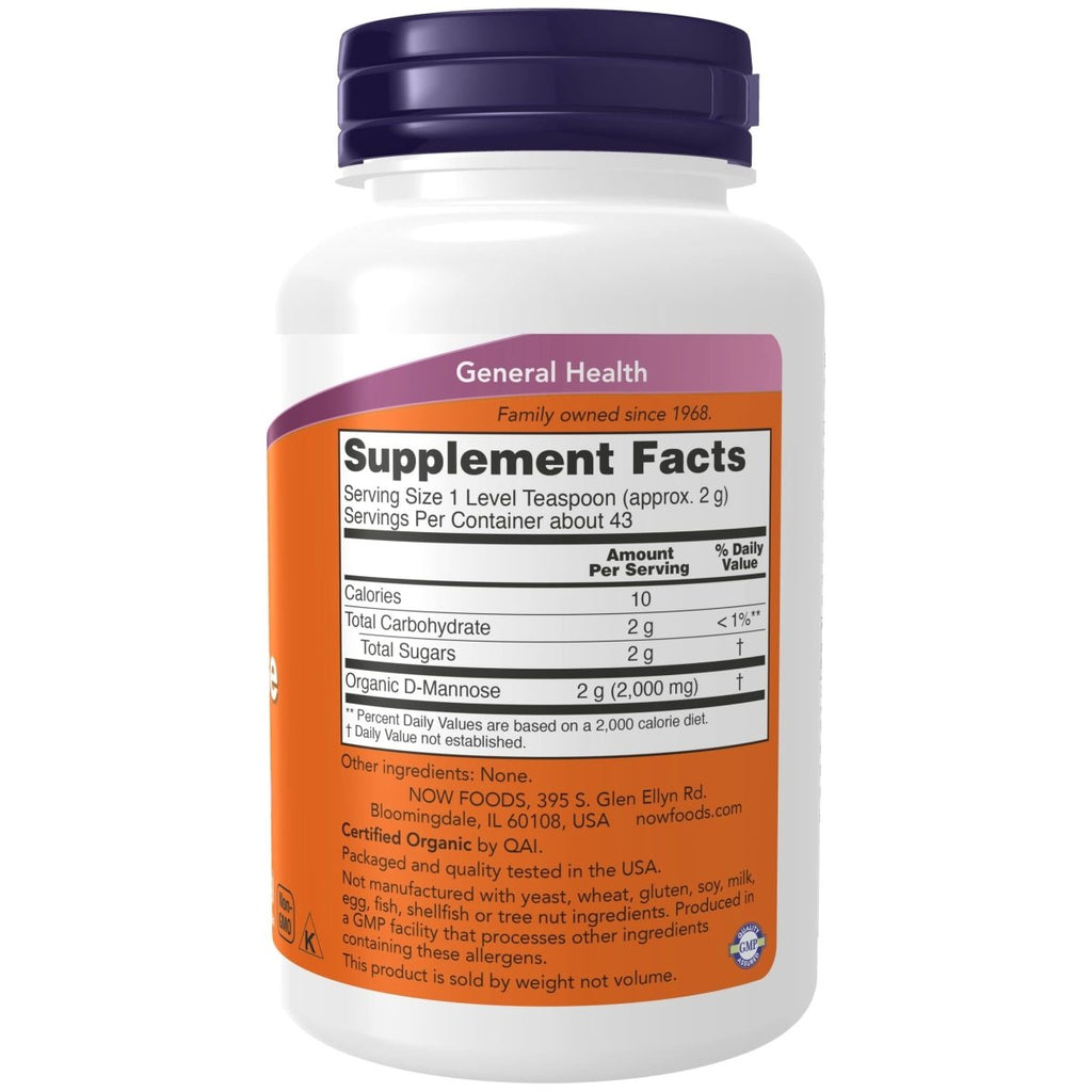 Now Foods D-Mannose Poudre Pure Bio 3oz - 2810