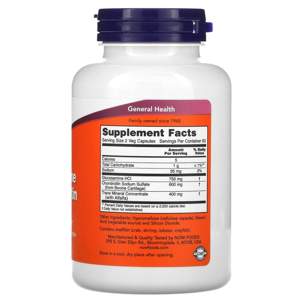 Now Foods Glucosamine & Chondroïtine avec Oligo-Éléments 120 Vcaps - 3228