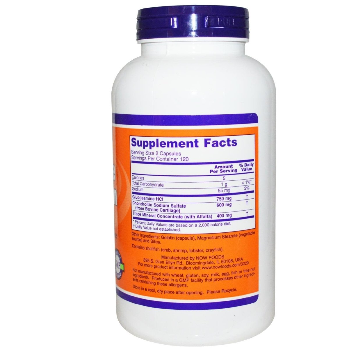 Now Foods Glucosamine & Chondroïtine avec Oligo-éléments 240 Vcaps - 3229