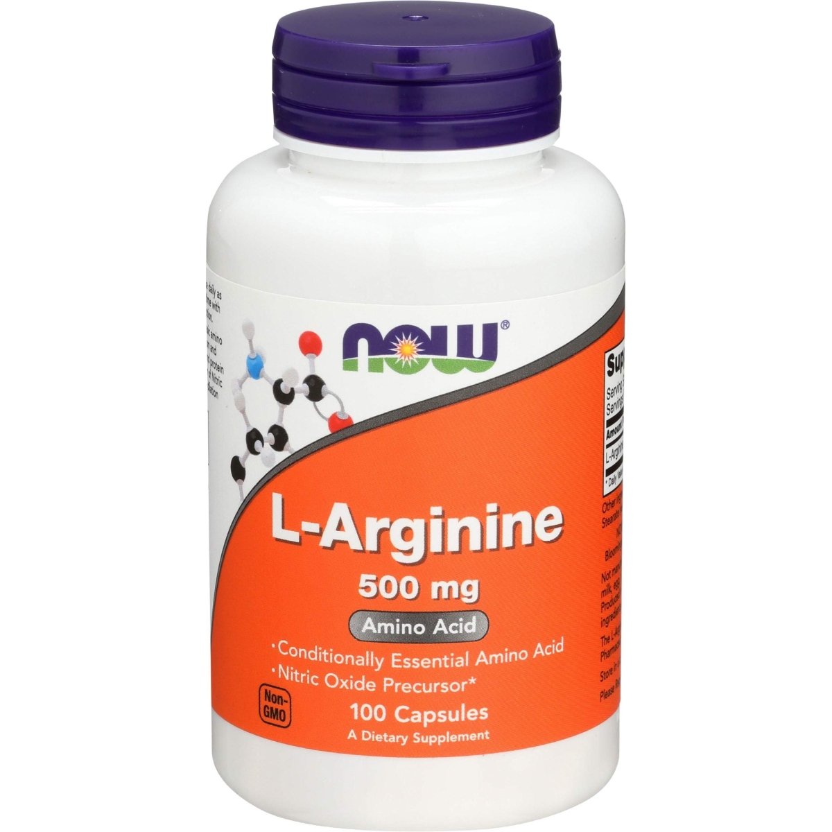 Now Foods L-Arginine 500 mg 100 gélules végétales - 0030