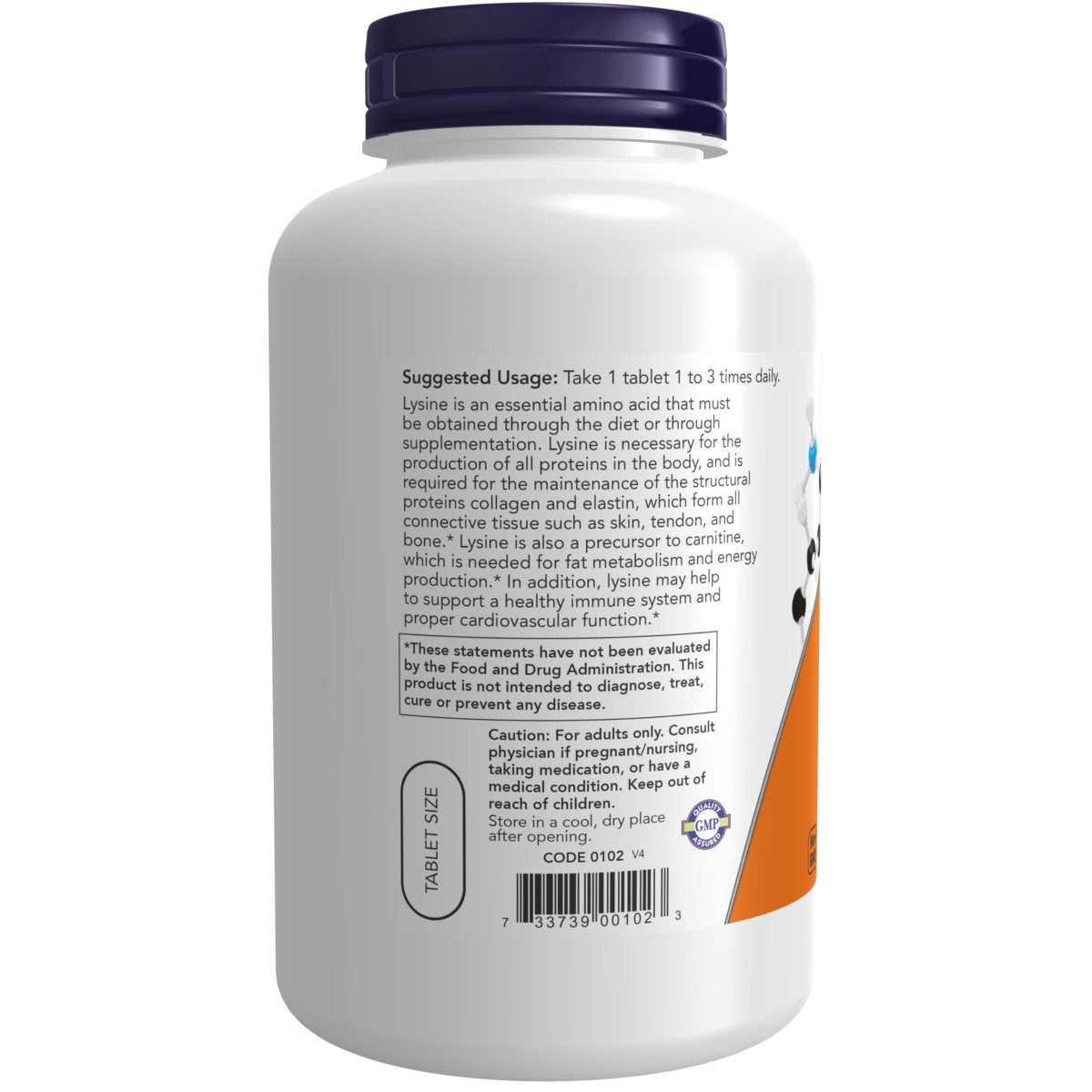 Now Foods L-Lysine 500mg 250 Comprimés - 0102