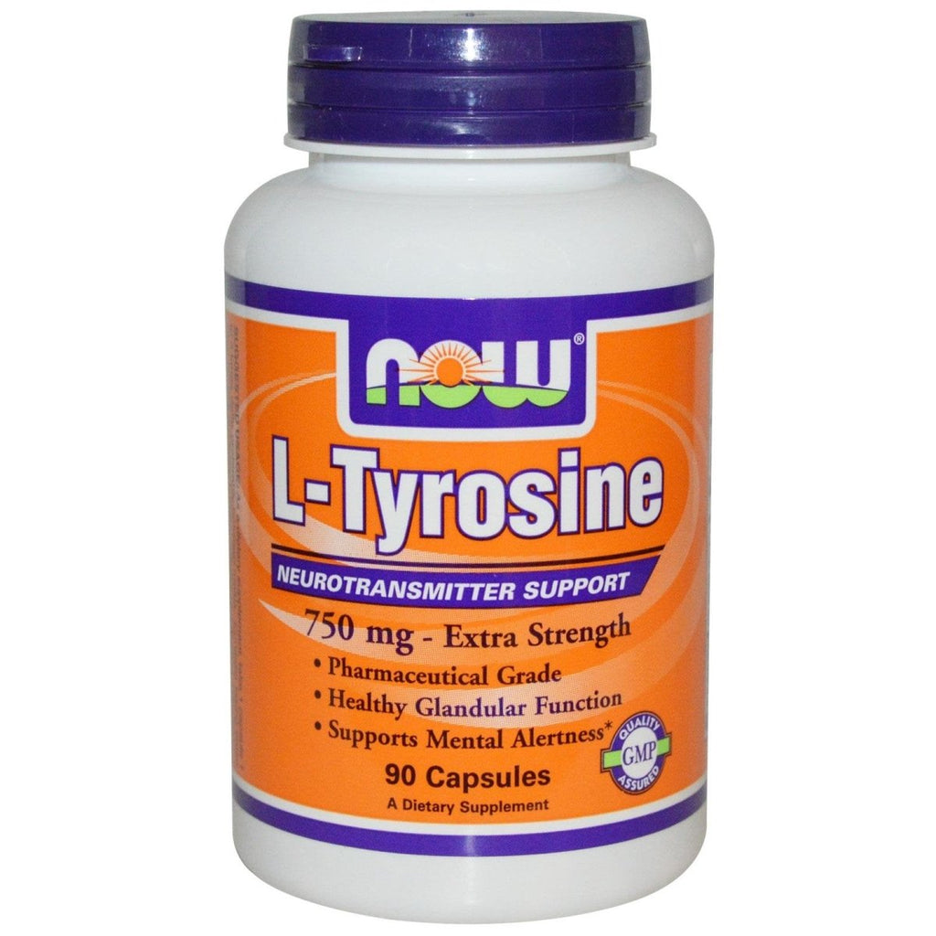 Now Foods L-Tyrosine 750 mg Extra Fort 90 Vcaps - 0165