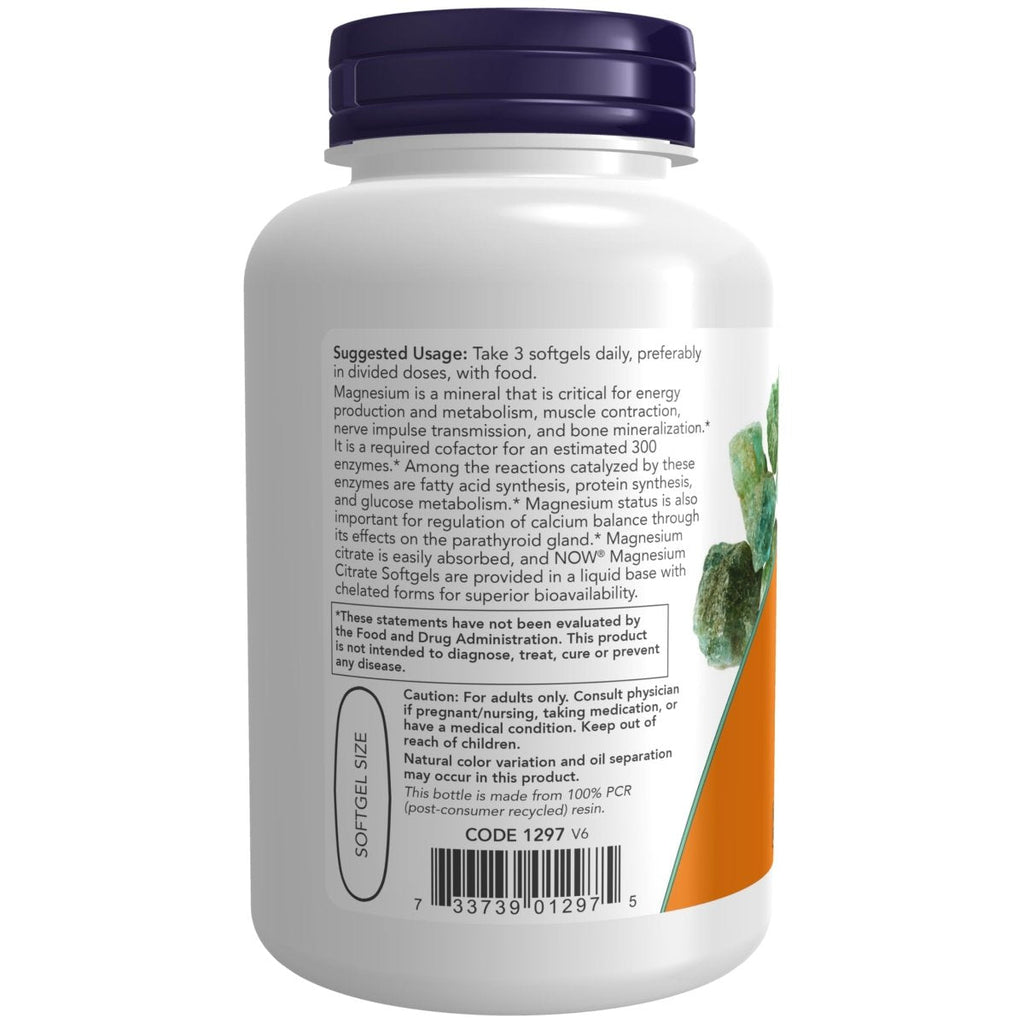 Now Foods Citrate de Magnésium 200 mg 100 Comprimés - 1290