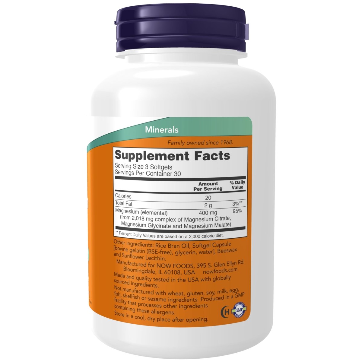 Now Foods Citrate de Magnésium 200 mg 100 Comprimés - 1290