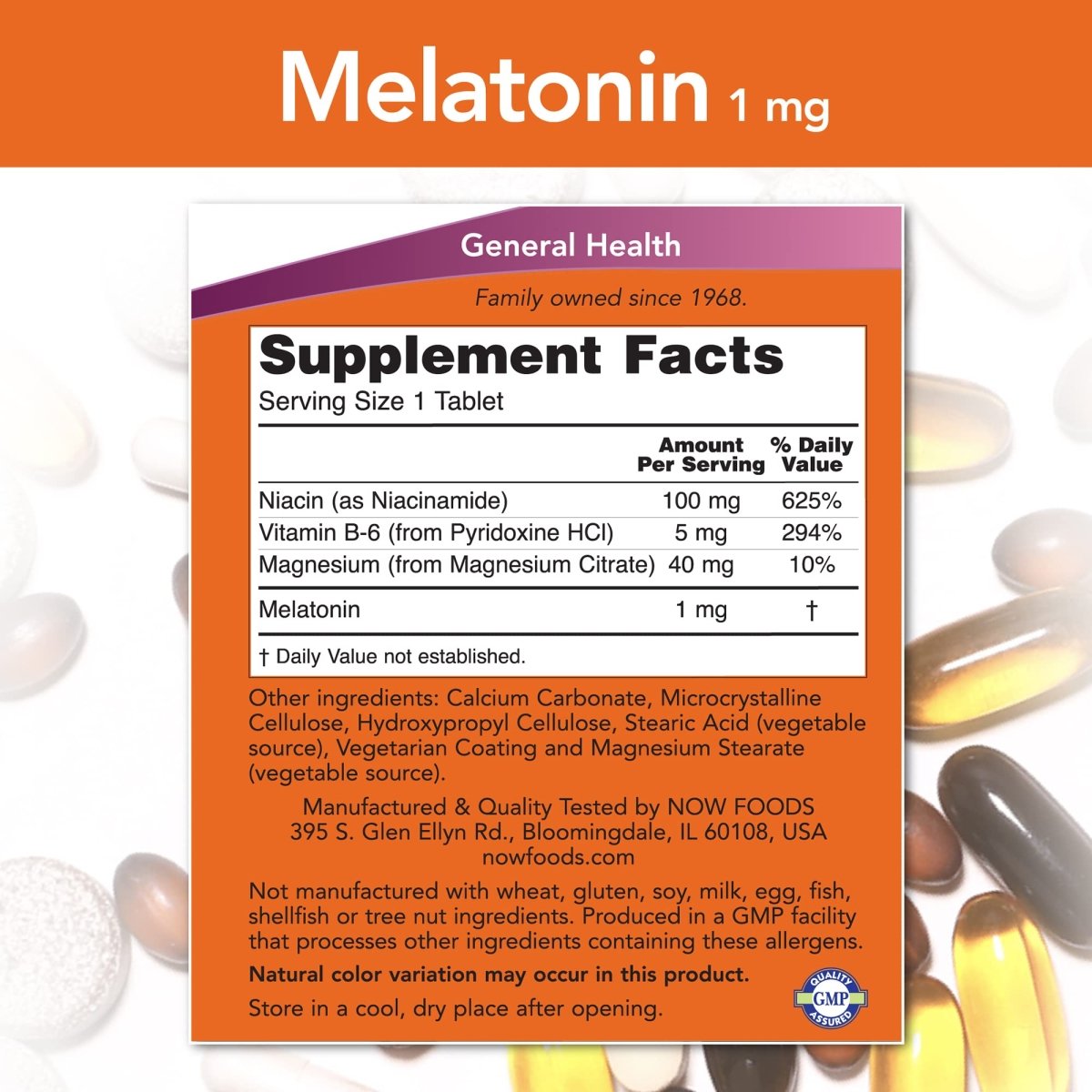Now Foods Mélatonine 1 mg 100 comprimés - 3262