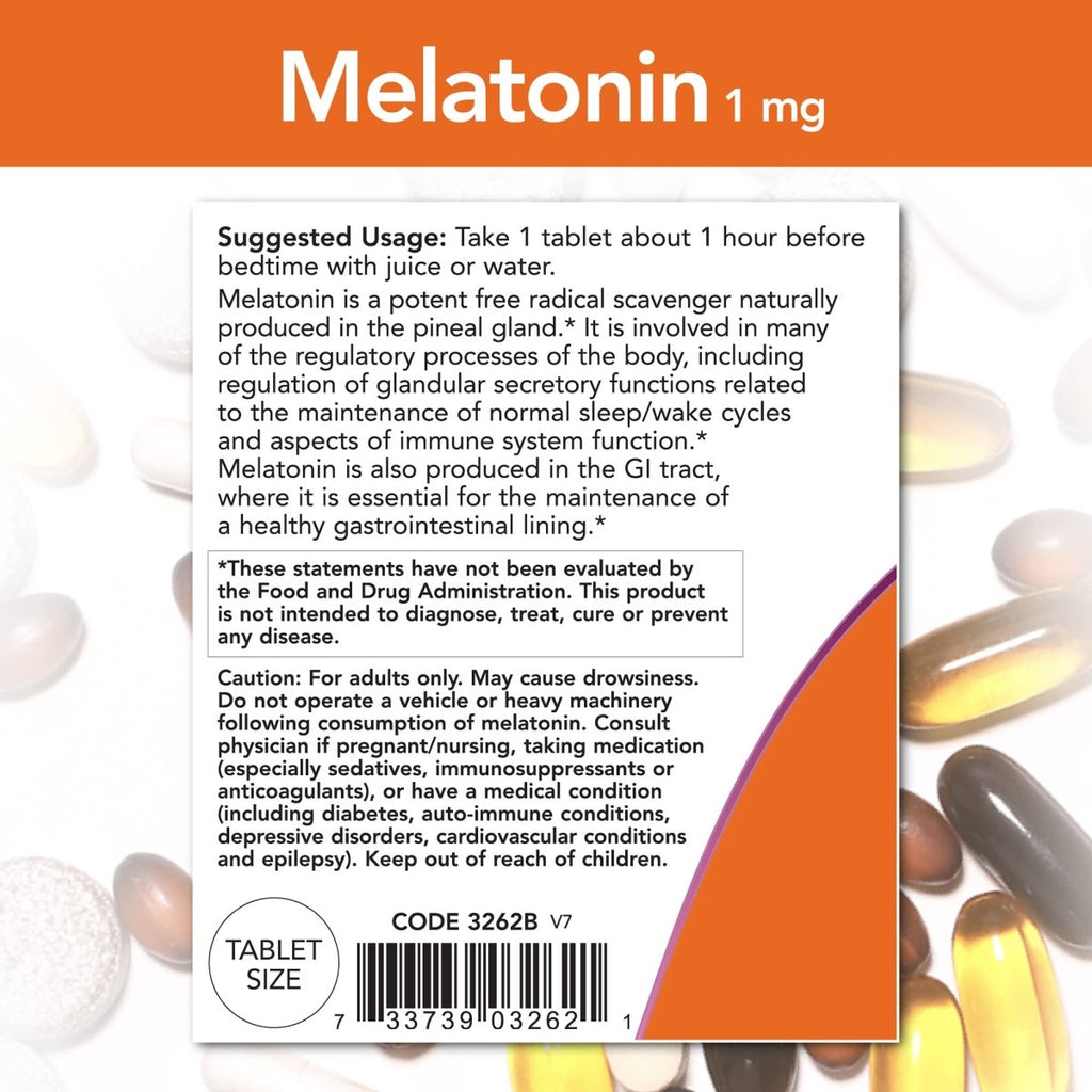 Now Foods Mélatonine 1 mg 100 comprimés - 3262