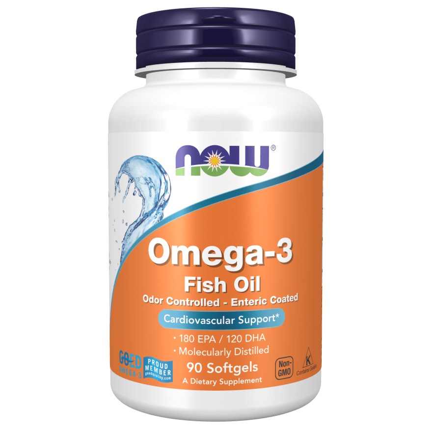 Now Foods Omega-3, distillée moléculairement et à enrobage entérique, 180 capsules molles - 1657