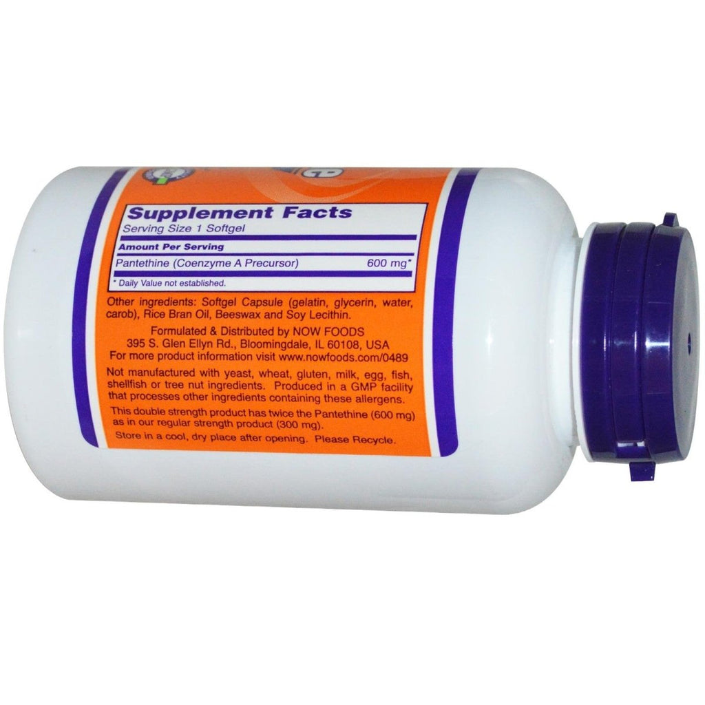 Now Foods Panthétine 600 mg 60 Gélules molles - 0489