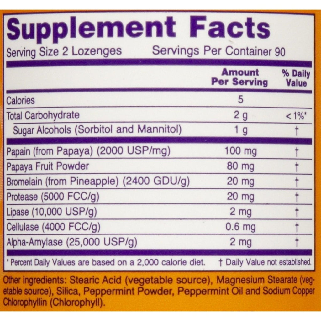 Maintenant Foods Enzyme de Papaye 180 Pastilles - 2970
