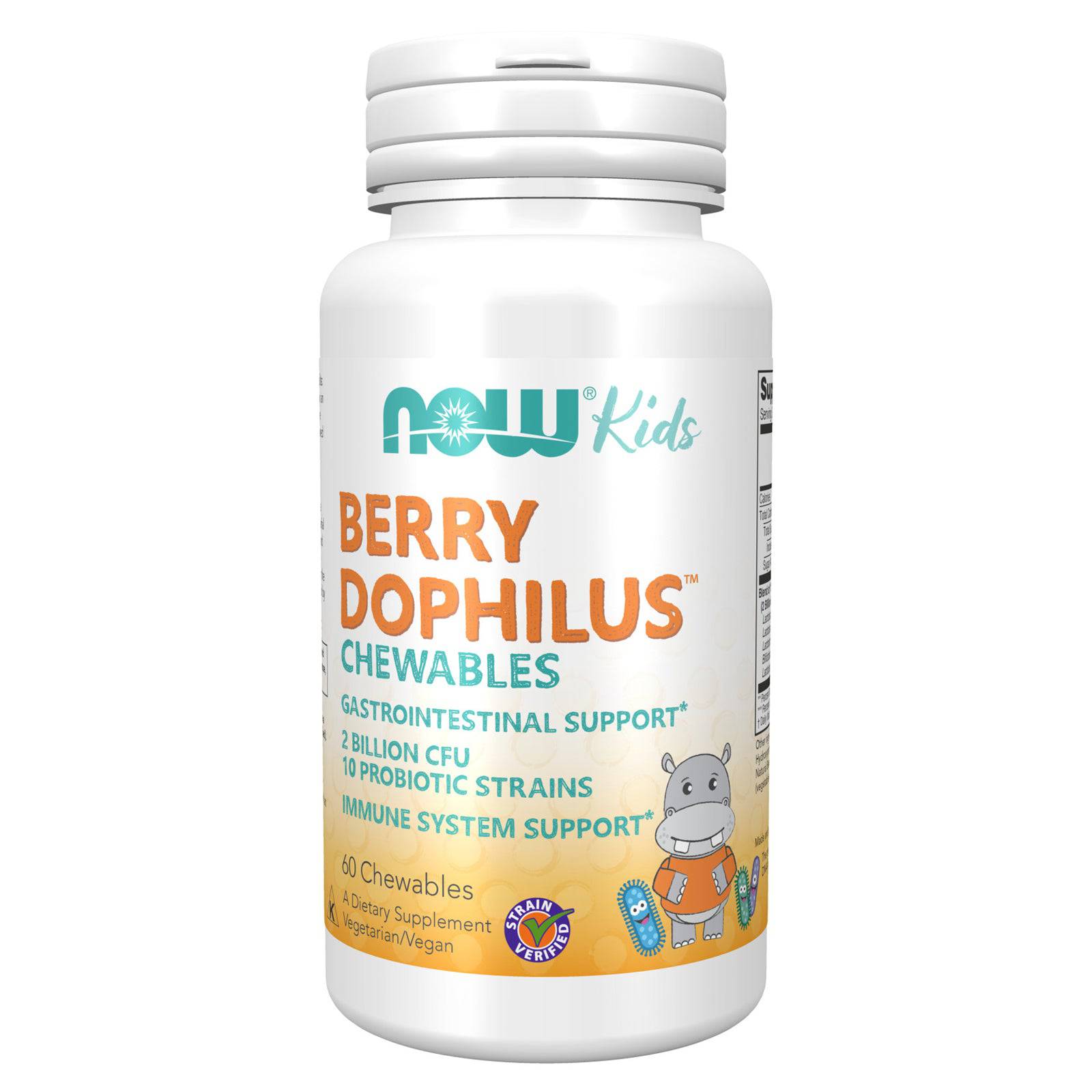 Now Foods BerryDophilus Enfants 2 Milliards 10 Souches 60 Comprimés à Croquer - 2936 - Lot de 3