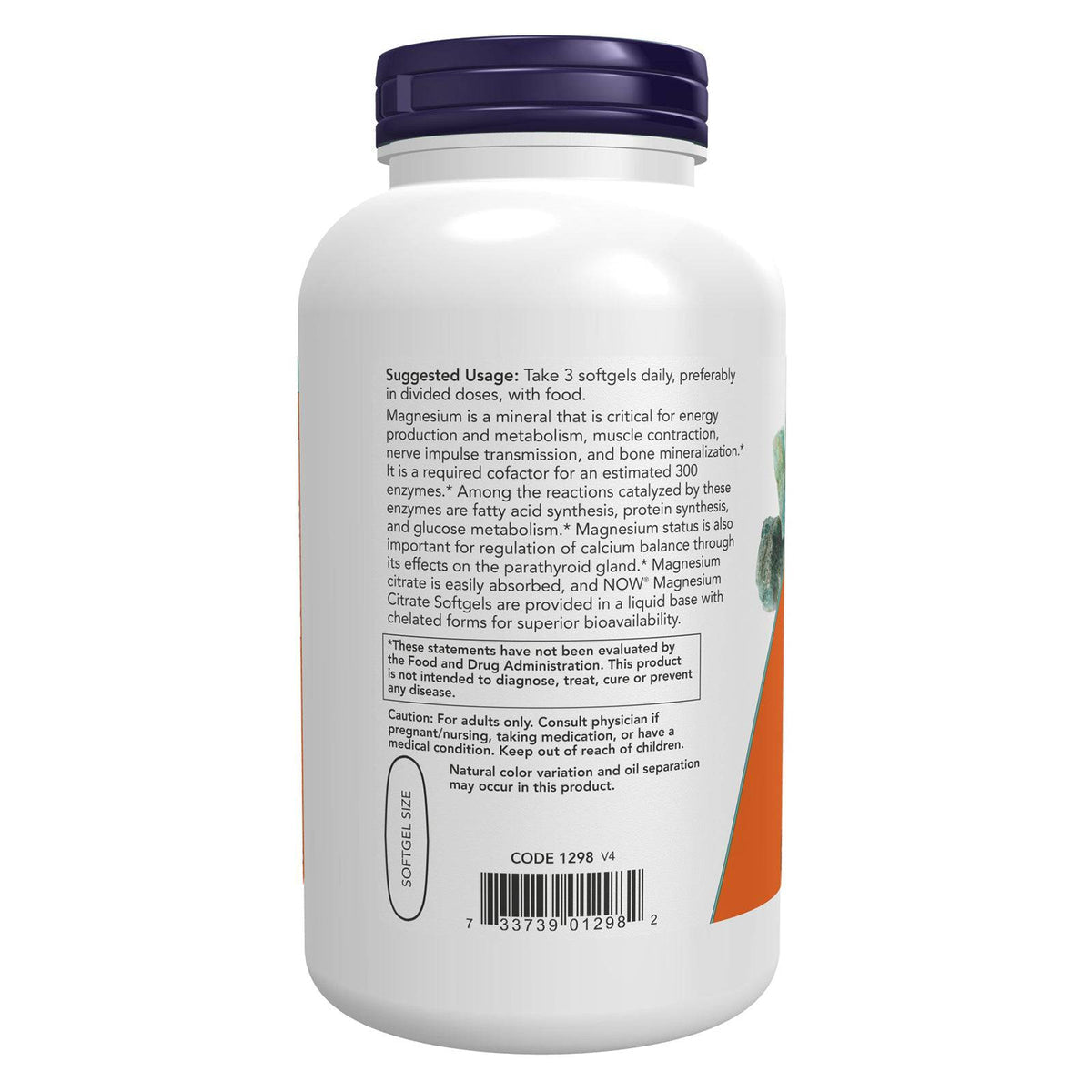 Now Foods Citrate de Magnésium 180 Gélules - 1298
