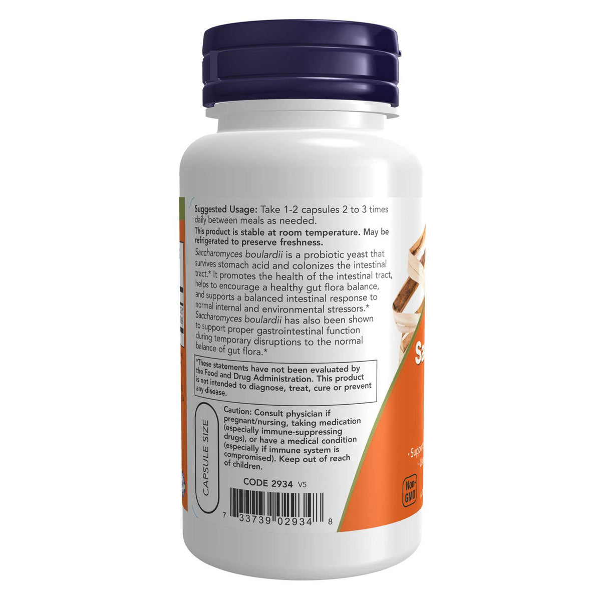 Now Foods Saccharomyces Boulardii 60 Veg Capsules - 2934 - Lot de 2