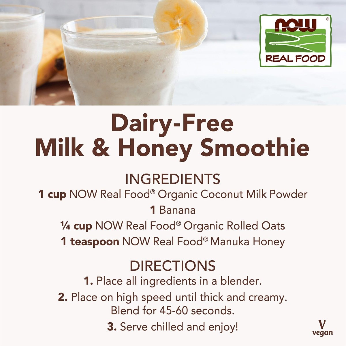 Now Real Food Lait de Coco Biologique en Poudre 12 Oz - 5835