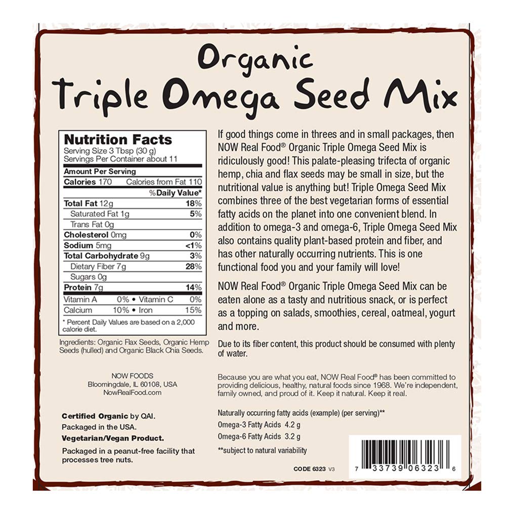 Now Real Food Mélange de Graines Triple Oméga Biologique 340g - 6323