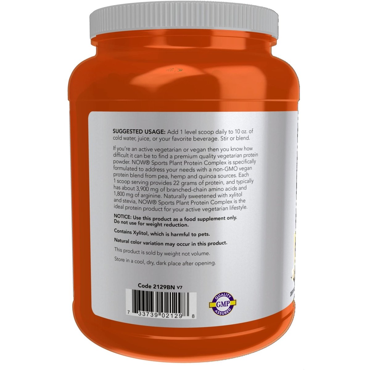 NOW Sports Nutrition, Complexe de protéines végétales 22 g, Poudre de vanille crémeuse, 2 livres