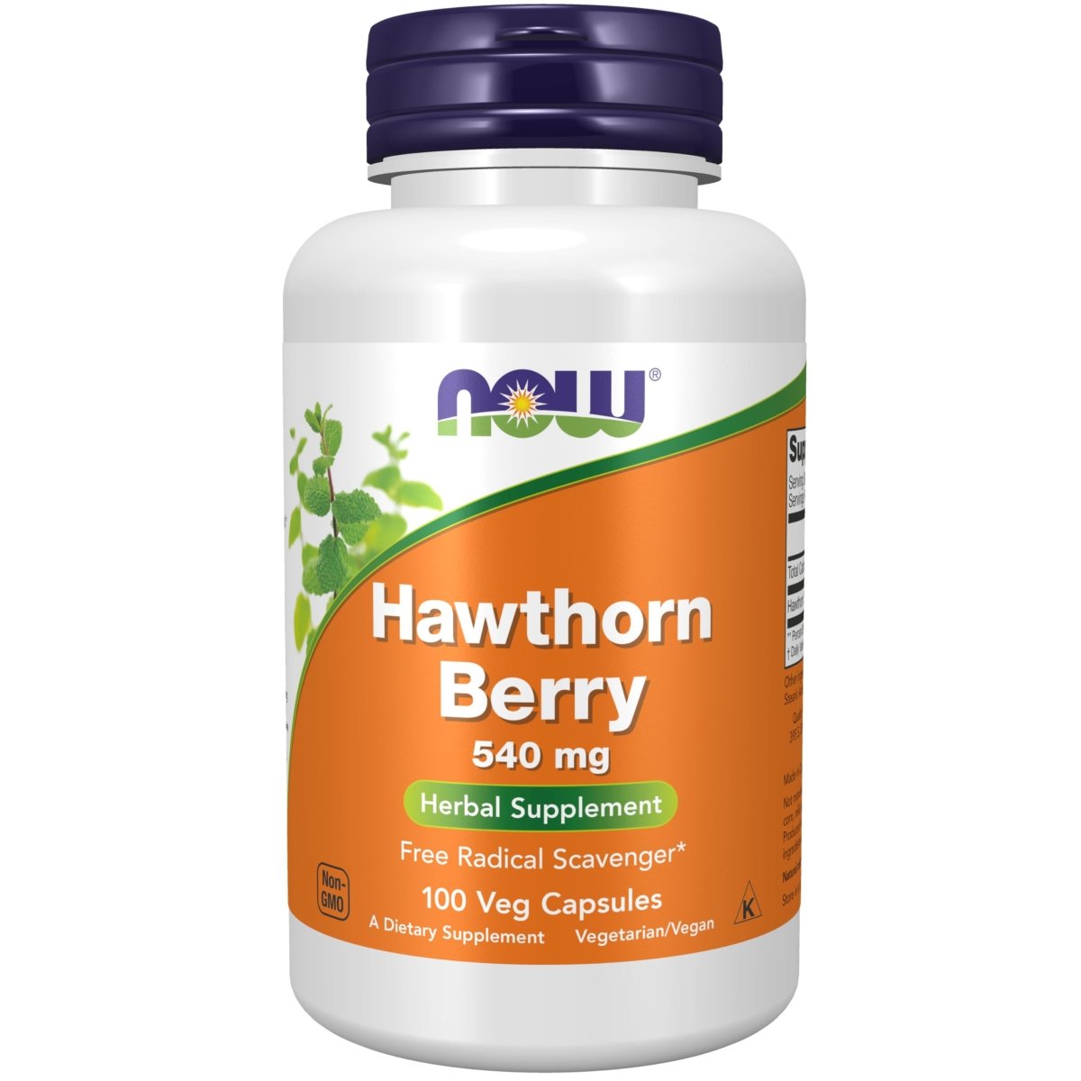 NOW Supplements, Hawthorn Berry 540 mg, Free Radical Scavenger, Herbal Supplement, 100 Veg Capsules