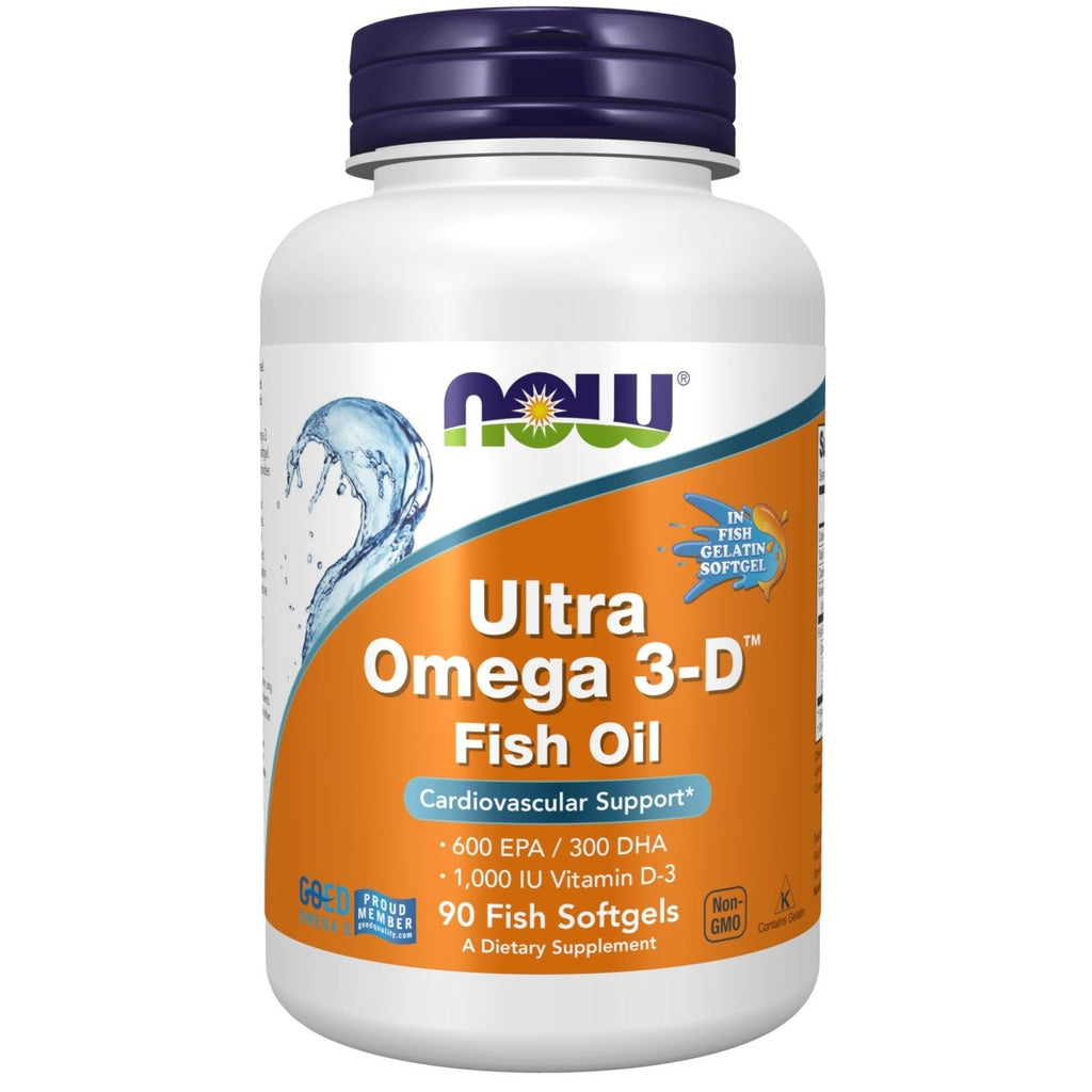 NOW Supplements, Ultra Omega 3-D?, Huile de Poisson Oméga-3 + Vitamine D-3, Soutien Cardiovasculaire*, 180 Gélules