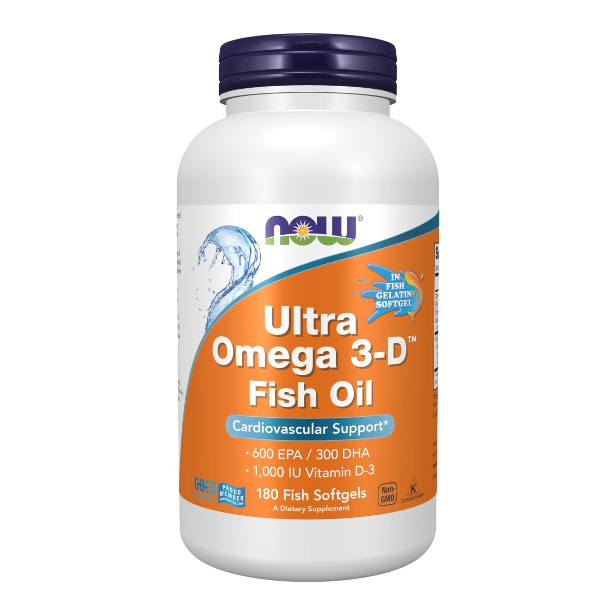 NOW Supplements, Ultra Omega 3-D?, Huile de Poisson Oméga-3 + Vitamine D-3, Soutien Cardiovasculaire*, 180 Gélules