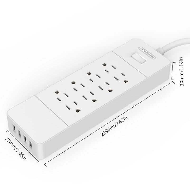Prise électrique NTON Power USP US, 8 prises CA avec chargeur USB