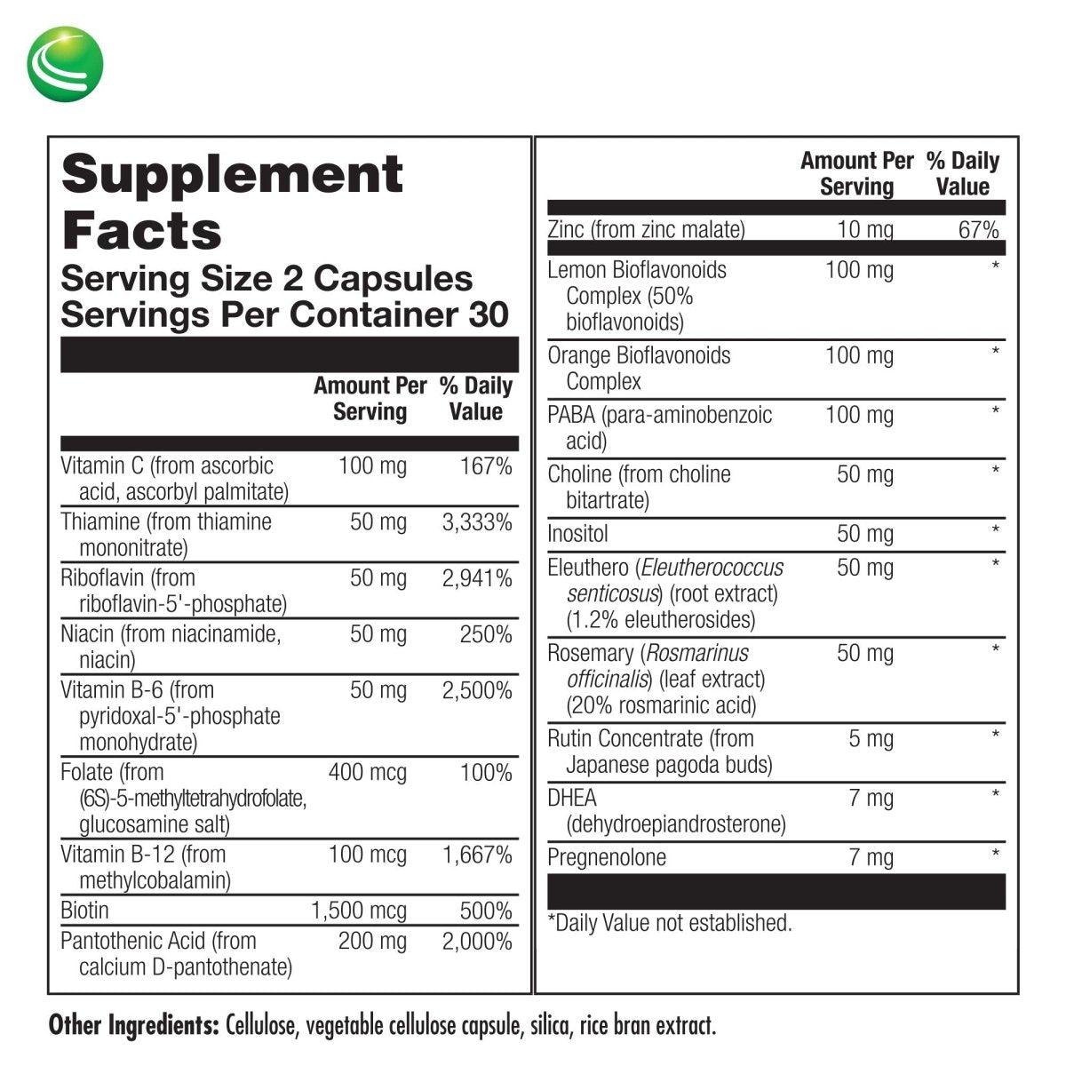 Nutra BioGenesis - Soutien des surrénales Plus - Prégnénolone, DHEA, herbes et micronutriments pour aider à soutenir la fonction surrénale - 60 gélules