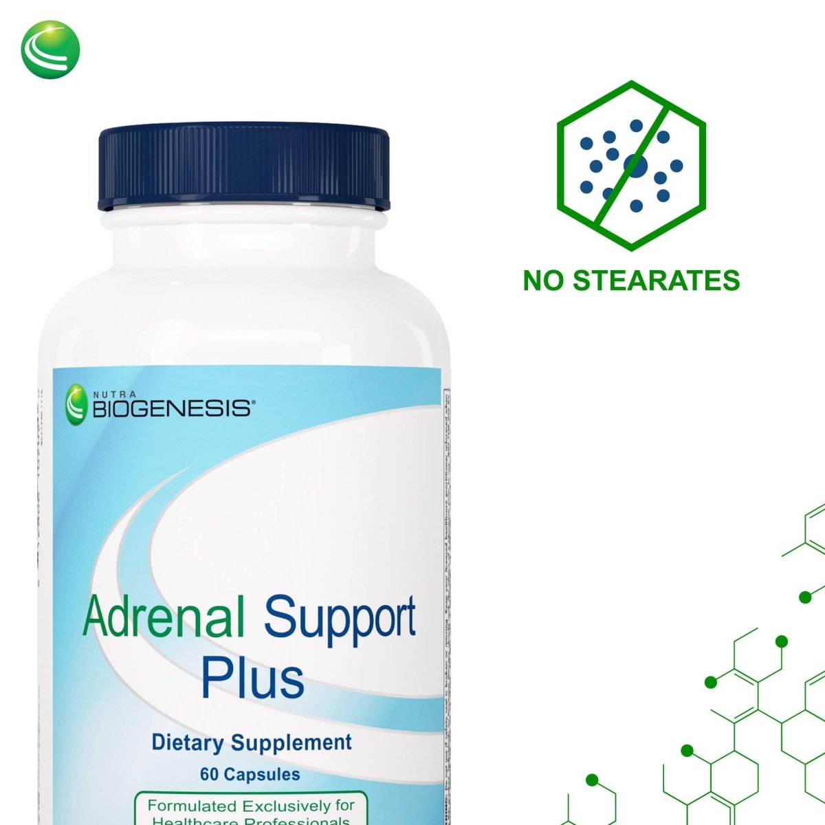 Nutra BioGenesis - Soutien des surrénales Plus - Prégnénolone, DHEA, herbes et micronutriments pour aider à soutenir la fonction surrénale - 60 gélules