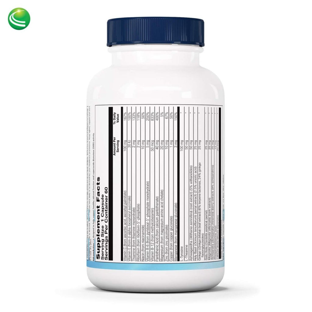 Nutra BioGenesis - AdrenoActive - - Gluten Free - 60 Capsules