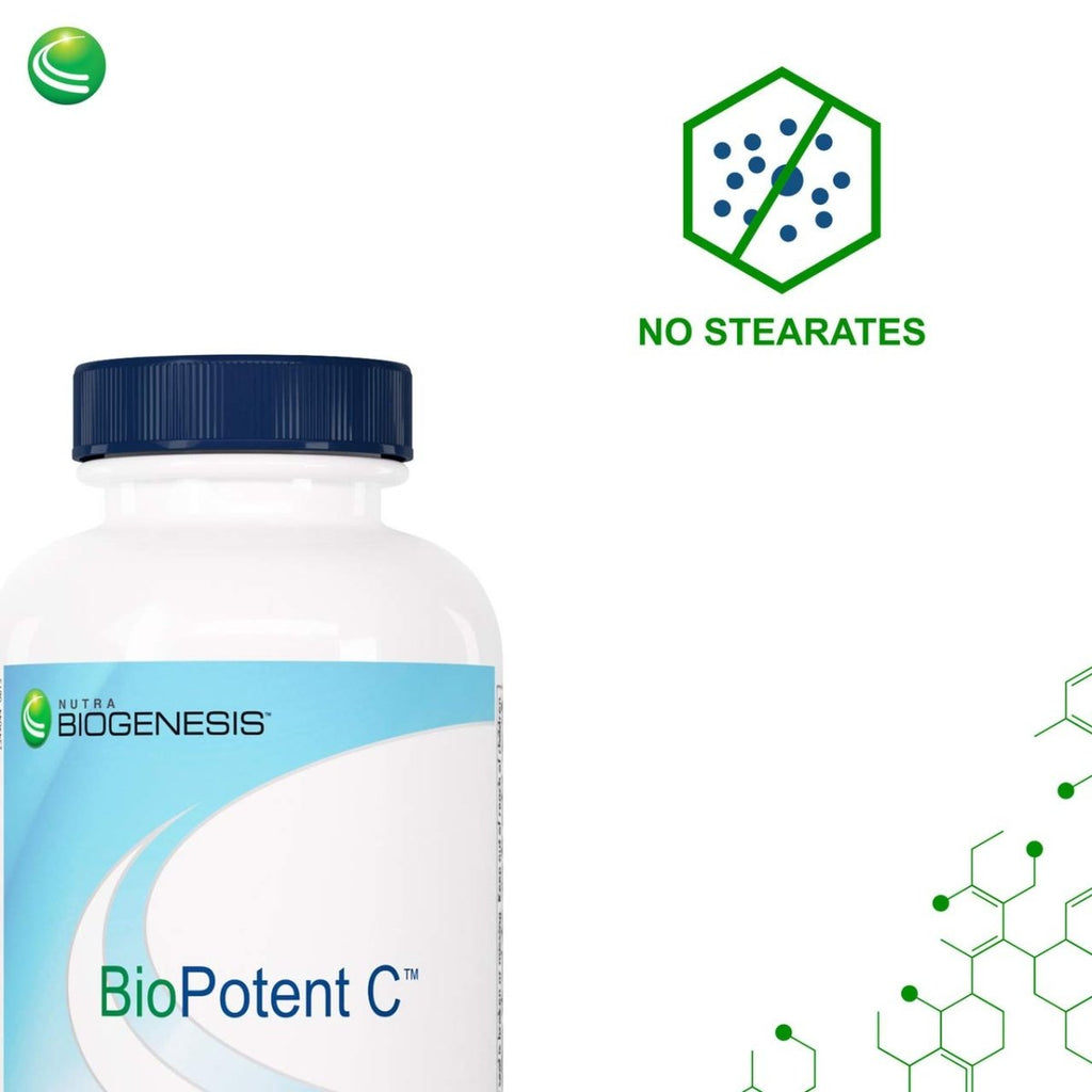 Nutra BioGenesis - BioPotent C - Vitamine C et Bioflavonoïdes de Citron pour le Soutien Immunitaire, Musculo-squelettique et Antioxydant - 135 Gélules