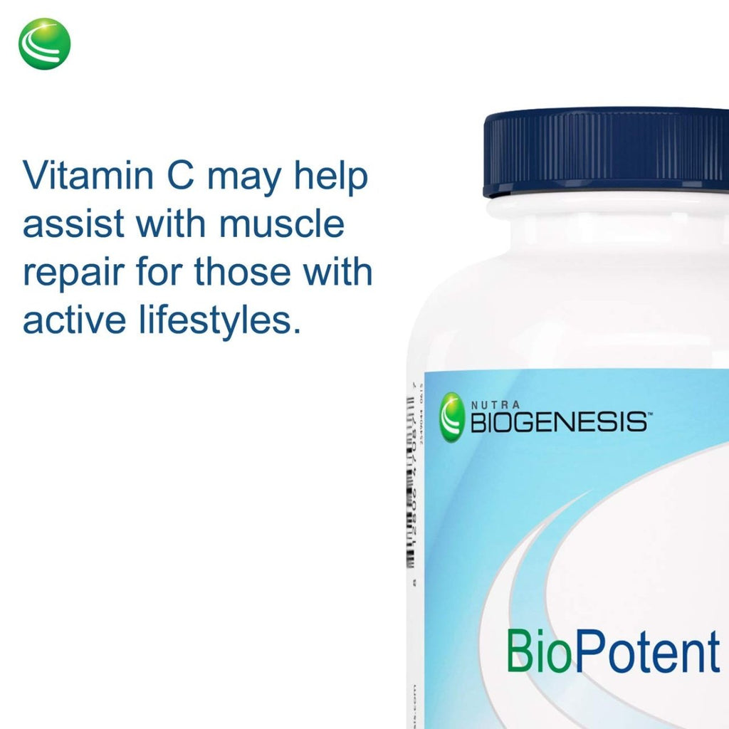 Nutra BioGenesis - BioPotent C - Vitamine C et Bioflavonoïdes de Citron pour le Soutien Immunitaire, Musculo-squelettique et Antioxydant - 135 Gélules