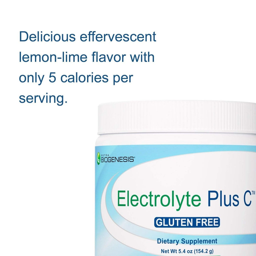 Nutra BioGenesis - Electrolyte Plus C - Délicieuse poudre d'électrolytes avec oligo-éléments, vitamines et antioxydants végétaux - Sans gluten - 154,2 g