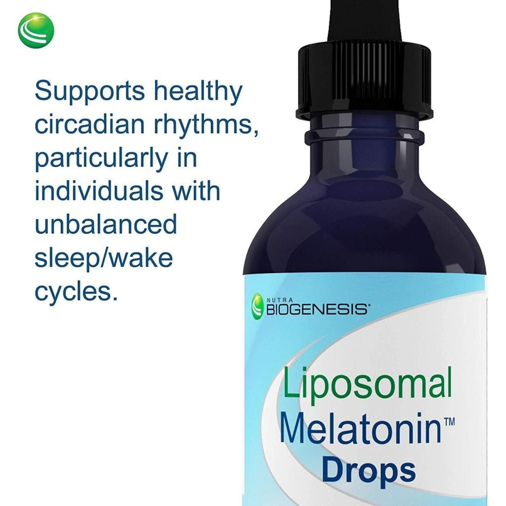 Nutra BioGenesis - Mélatonine liposomale - Mélatonine et vitamine B6 pour favoriser le sommeil - Liquide, sans accoutumance, sans gluten - 59 ml