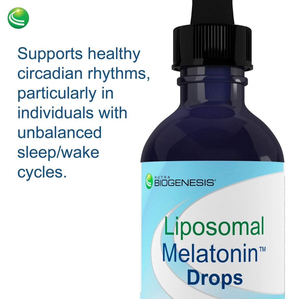Nutra BioGenesis - Mélatonine liposomale - Mélatonine et vitamine B6 pour favoriser le sommeil - Liquide, sans accoutumance, sans gluten - 59 ml