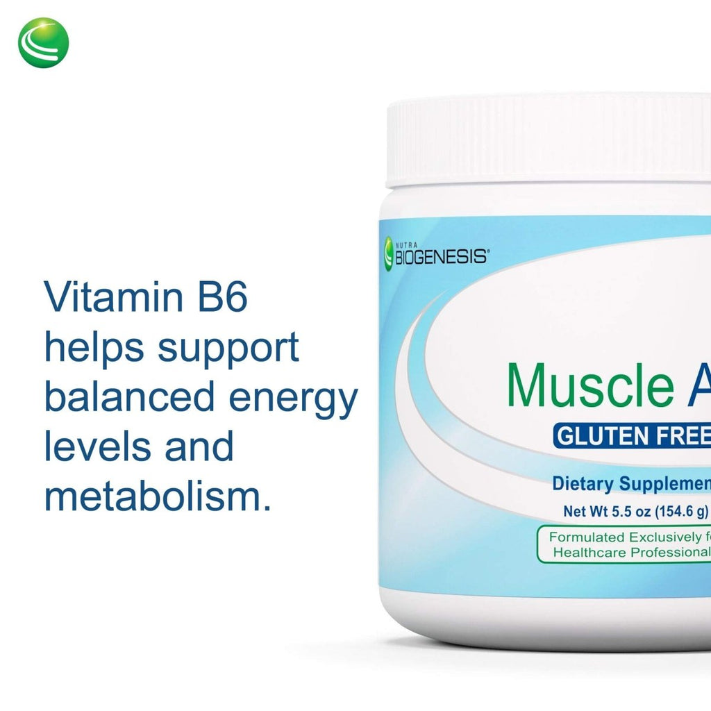Nutra BioGenesis - Muscle Aid - Acide Malique, Vitamines B, Acides Aminés et Électrolytes pour l'Énergie Cellulaire et le Soutien Musculaire - Sans Gluten - 153 g