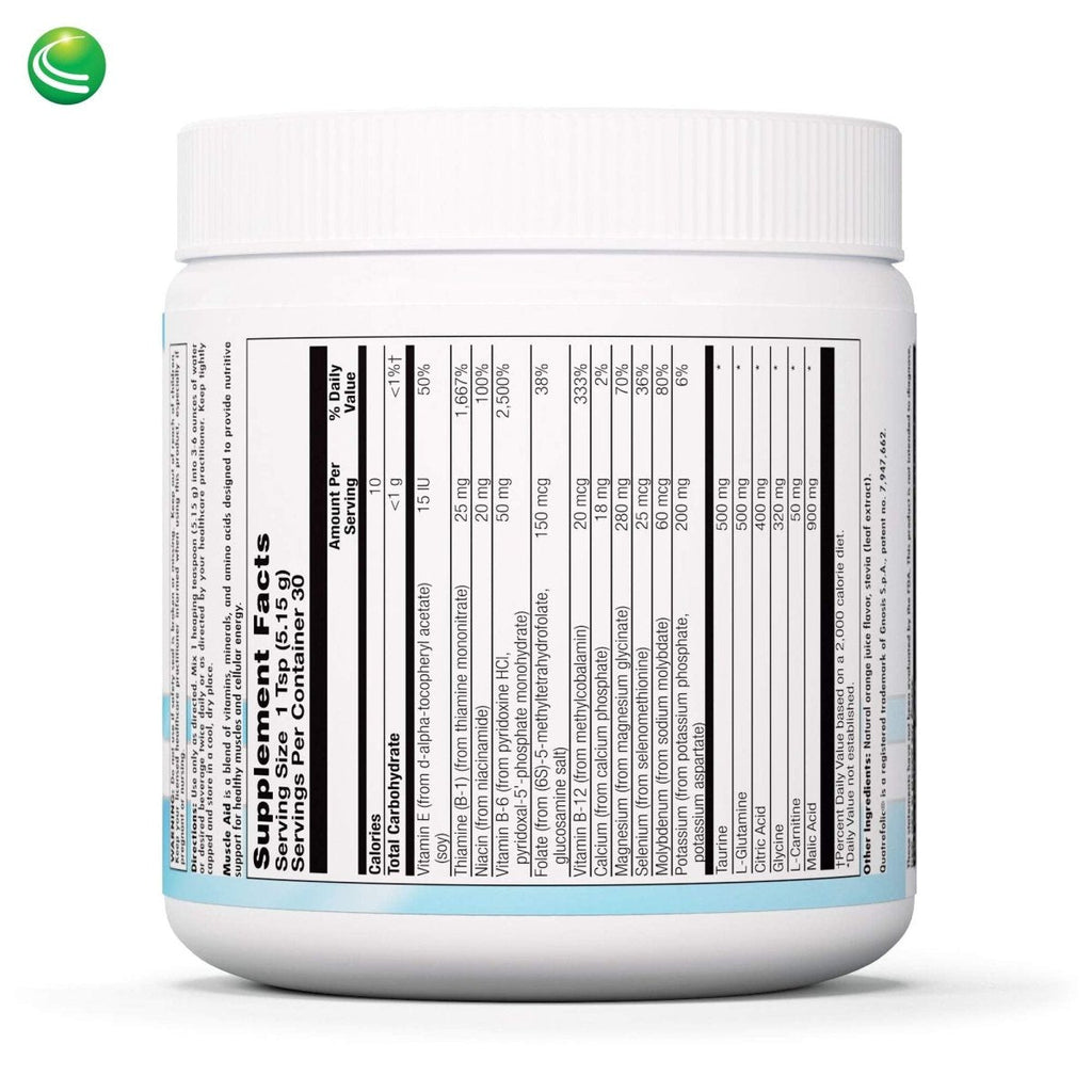 Nutra BioGenesis - Muscle Aid - Acide Malique, Vitamines B, Acides Aminés et Électrolytes pour l'Énergie Cellulaire et le Soutien Musculaire - Sans Gluten - 153 g